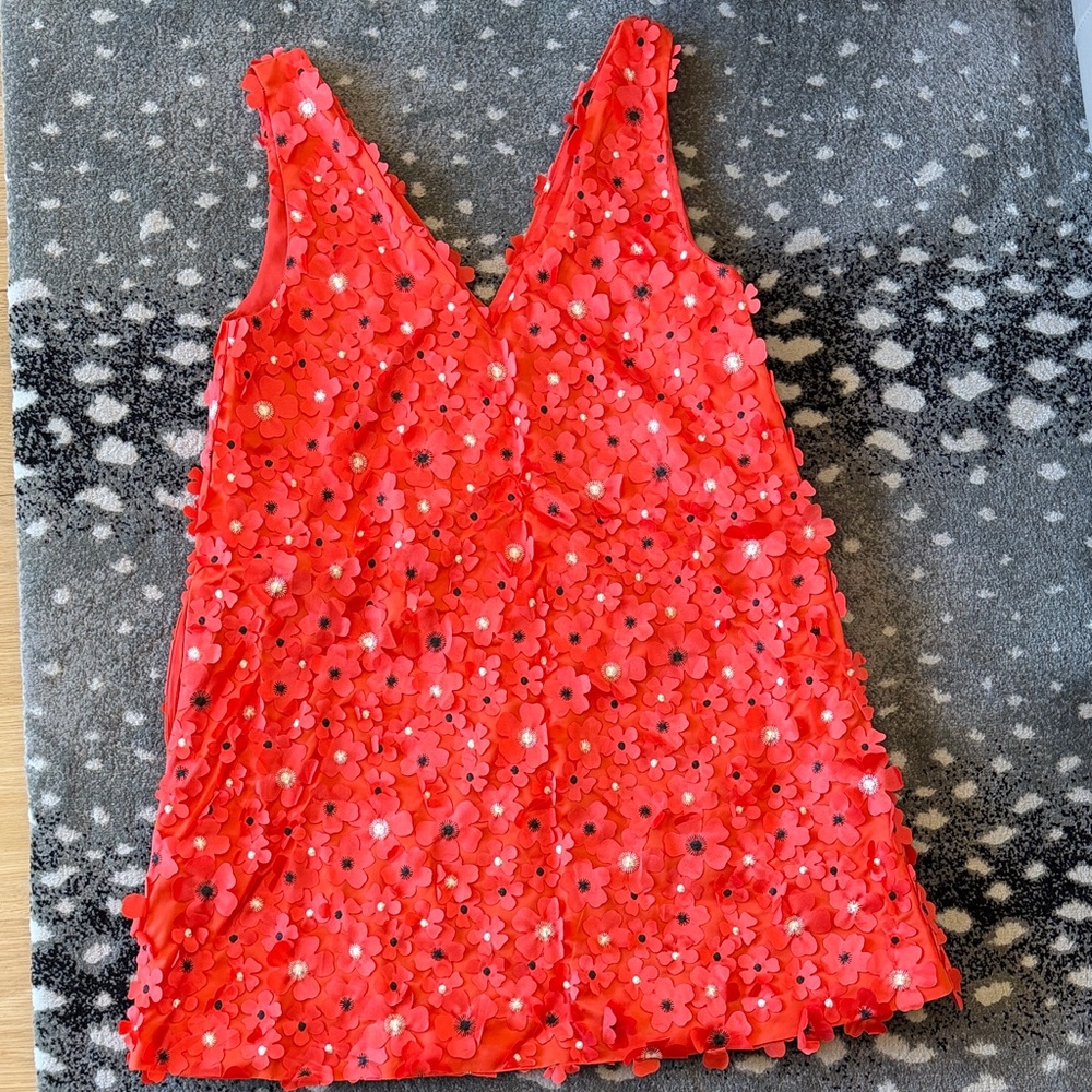 New! STINE GOYA Red Floral Dress